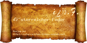 Österreicher Fodor névjegykártya